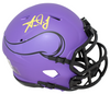 AARON JONES AUTOGRAPHED MINNESOTA VIKINGS RAVE SPEED MINI HELMET BECKETT