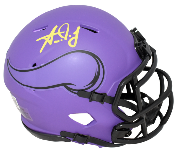 AARON JONES AUTOGRAPHED MINNESOTA VIKINGS RAVE SPEED MINI HELMET BECKETT