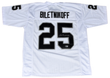 FRED BILETNIKOFF AUTOGRAPHED OAKLAND RAIDERS #25 WHITE JERSEY BECKETT