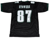 ELI STOWERS AUTOGRAPHED PHILADELPHIA EAGLES #87 BLACK JERSEY BECKETT