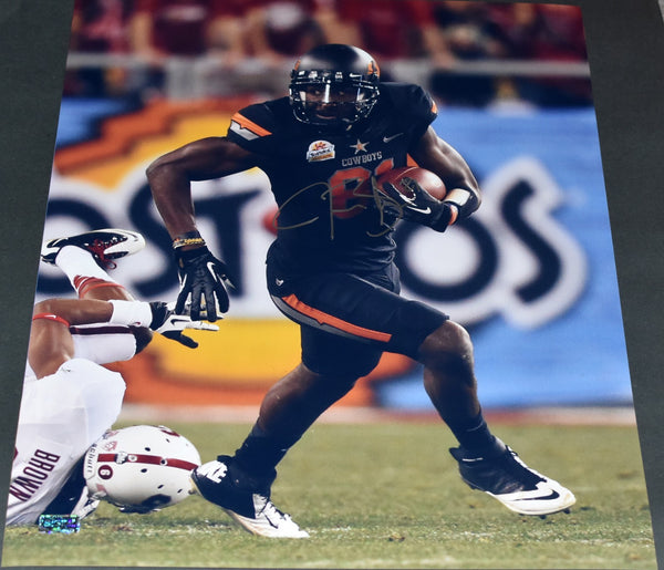 JUSTIN BLACKMON SIGNED OKLAHOMA STATE COWBOYS FIESTA BOWL 16x20 PHOTO COA