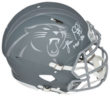 LUKE KUECHLY SIGNED CAROLINA PANTHERS SLATE AUTHENTIC SPEED HELMET W/ HOF 26