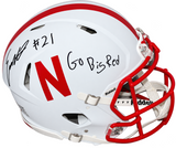 EMMETT JOHNSON SIGNED NEBRASKA CORNHUSKERS AUTHENTIC SPEED HELMET W/ GO BIG RED