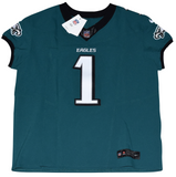 JALEN HURTS SIGNED PHILADELPHIA EAGLES #1 GREEN NIKE ELITE JERSEY FANATICS