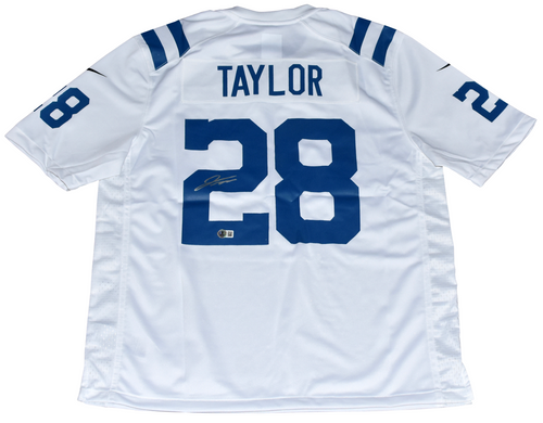 JONATHAN TAYLOR AUTOGRAPHED INDIANAPOLIS COLTS #28 WHITE NIKE JERSEY BECKETT