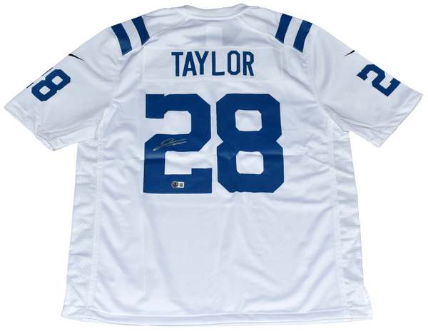 JONATHAN TAYLOR AUTOGRAPHED INDIANAPOLIS COLTS #28 WHITE NIKE JERSEY BECKETT