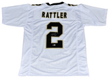 SPENCER RATTLER SIGNED NEW ORLEANS SAINTS #2 WHITE JERSEY BECKETT