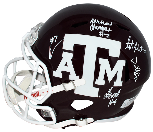 JALEN WYDERMYER AINIAS SMITH HAYNES KING 2021 TEAM SIGNED TEXAS A&M F/S HELMET