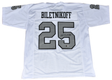 FRED BILETNIKOFF AUTOGRAPHED OAKLAND RAIDERS #25 WHITE JERSEY BECKETT