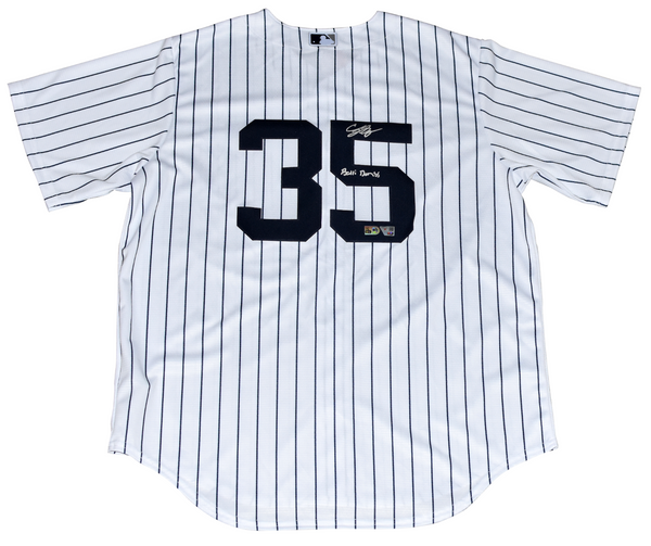 CODY BELLINGER SIGNED NEW YORK YANKEES #35 NIKE LIMITED JERSEY W/ BELLI BOMBS