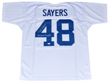 GALE SAYERS SIGNED KANSAS JAYHAWKS #48 THROWBACK JERSEY W/ KANSAS COMET