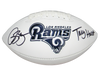 ISAAC BRUCE & TORRY HOLT AUTOGRAPHED SIGNED ST LOUIS RAMS LOGO FOOTBALL BECKETT