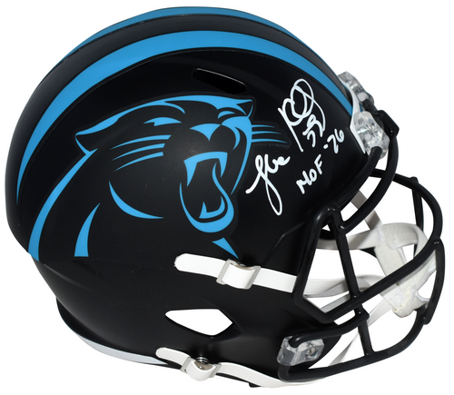 LUKE KUECHLY SIGNED CAROLINA PANTHERS BLACK FULL SIZE SPEED HELMET W/ HOF 26