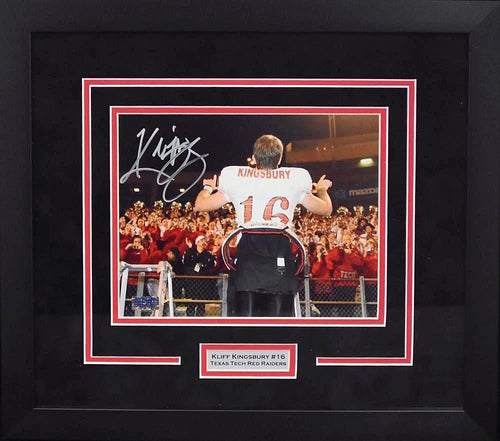 KLIFF KINGSBURY AUTOGRAPHED TEXAS TECH RED RAIDERS 8x10 FRAMED PHOTO COA