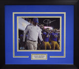 JIM MORA JR AUTOGRAPHED UCLA BRUINS 8x10 FRAMED PHOTO COA
