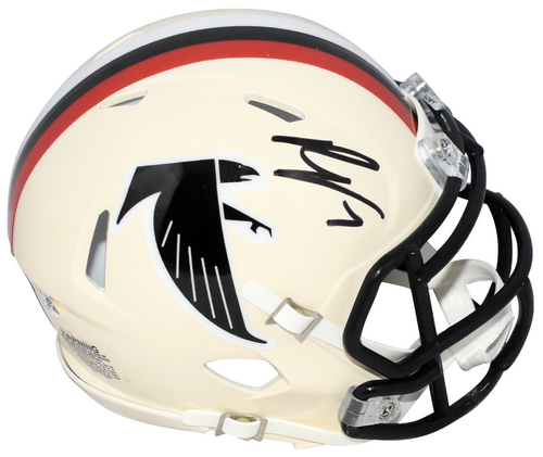 BIJAN ROBINSON SIGNED ATLANTA FALCONS RETRO SPEED MINI HELMET JSA