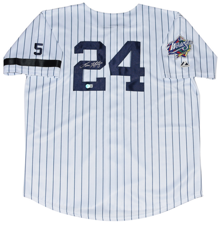 BARRY LARKIN SIGNED MICHIGAN WOLVERINES #16 NAVY BASEBALL JERSEY COA