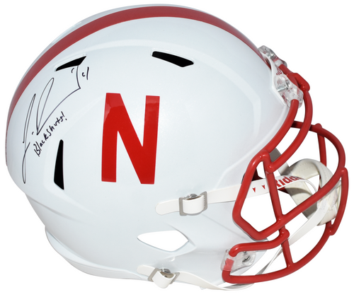 LAVONTE DAVID SIGNED NEBRASKA CORNHUSKERS FULL SIZE SPEED HELMET W/ BLACKSHIRTS