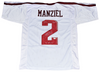 JOHNNY MANZIEL SIGNED TEXAS A&M AGGIES #2 WHITE JERSEY W/ JOHNNY F'N FOOTBALL