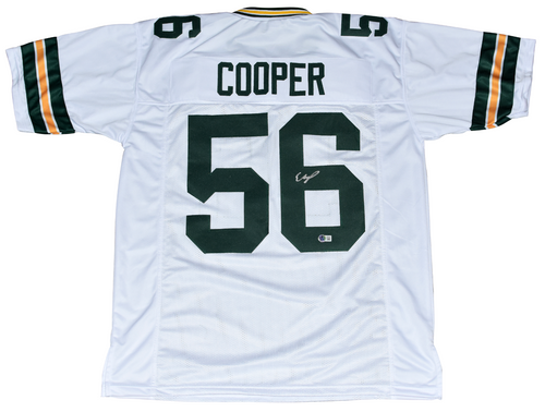 EDGERRIN COOPER SIGNED AUTOGRAPHED GREEN BAY PACKERS #56 WHITE JERSEY BECKETT