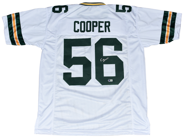 EDGERRIN COOPER SIGNED AUTOGRAPHED GREEN BAY PACKERS #56 WHITE JERSEY BECKETT