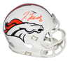 JERRY JEUDY AUTOGRAPHED DENVER BRONCOS FLAT WHITE SPEED MINI HELMET BECKETT