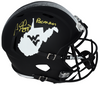 ADAM JONES SIGNED WEST VIRGINIA MOUNTAINEERS BLACK FULL SIZE HELMET W/ PACMAN