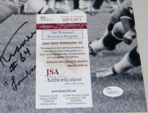 PAUL HORNUNG & JERRY KRAMER SIGNED GREEN BAY PACKERS LOMBARDI SWEEP 16x20 PHOTO