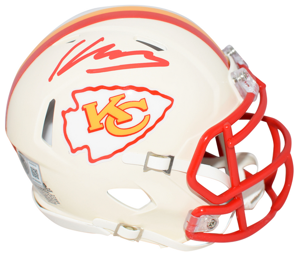 KENNETH WALKER III SIGNED KANSAS CITY CHIEFS RETRO SPEED MINI HELMET BECKETT
