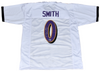 ROQUAN SMITH AUTOGRAPHED BALTIMORE RAVENS #0 WHITE JERSEY BECKETT