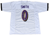 ROQUAN SMITH AUTOGRAPHED BALTIMORE RAVENS #0 WHITE JERSEY BECKETT