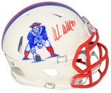 WES WELKER AUTOGRAPHED NEW ENGLAND PATRIOTS RETRO SPEED MINI HELMET JSA