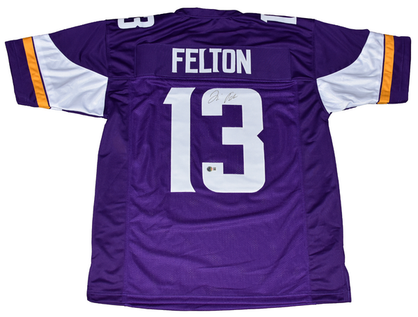 TAI FELTON AUTOGRAPHED MINNESOTA VIKINGS #13 PURPLE JERSEY BECKETT