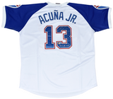 RONALD ACUNA JR SIGNED ATLANTA BRAVES #13 MAJESTIC COOPERSTOWN JERSEY + 2023 MVP