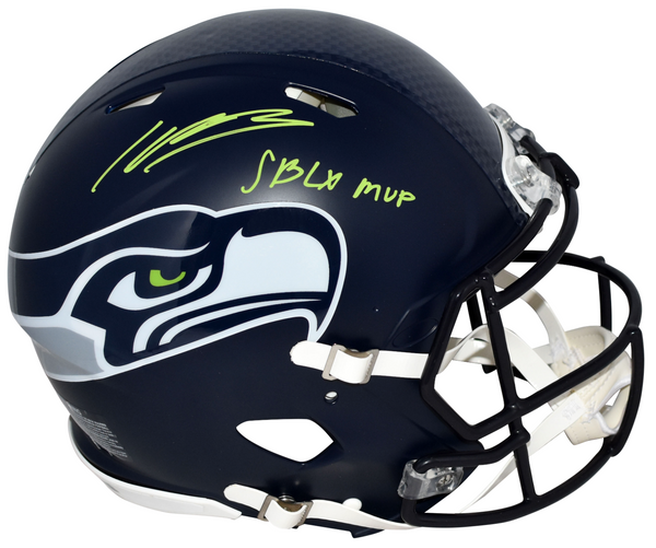 KENNETH WALKER III SIGNED SEATTLE SEAHAWKS AUTHENTIC SPEED HELMET W/ SB LX MVP