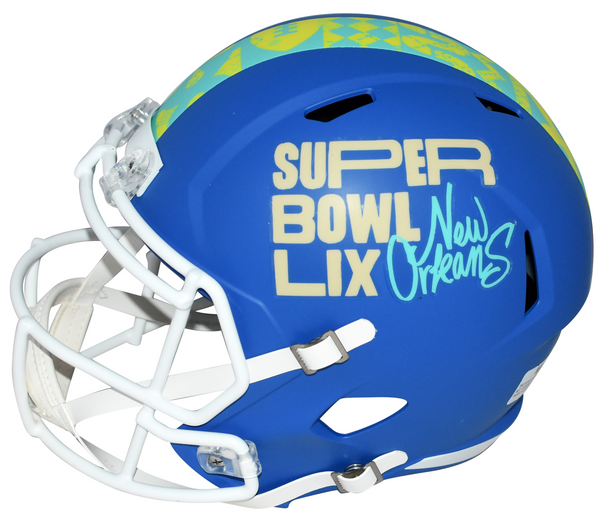 COOPER DEJEAN SIGNED PHILADELPHIA EAGLES BLUE SUPER BOWL 59 LIX FULL SIZE HELMET