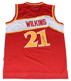 DOMINIQUE WILKINS SIGNED ATLANTA HAWKS #21 ADIDAS SWINGMAN JERSEY TRISTAR