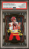 PATRICK MAHOMES SIGNED 2017 PANINI SELECT ROOKIE RC #103 AUTO PSA 9