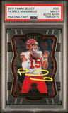 PATRICK MAHOMES SIGNED 2017 PANINI SELECT ROOKIE RC #103 AUTO PSA 9