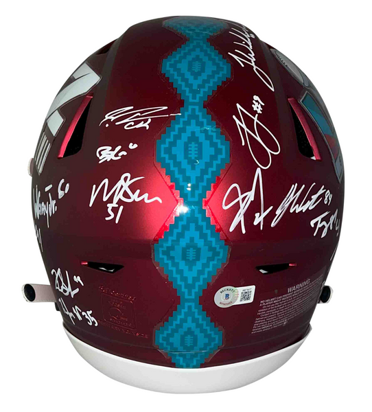 PATRICK MAHOMES TRAVIS KELCE REID CHIEFS SUPER BOWL LVII TEAM SIGNED FLEX HELMET