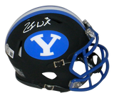 ZACH WILSON AUTOGRAPHED SIGNED BYU COUGARS BLACK SPEED MINI HELMET BECKETT