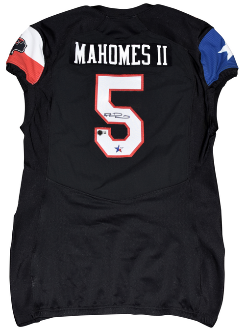 PATRICK MAHOMES SIGNED TEXAS TECH #5 UNDER ARMOUR TEAM ISSUED JERSEY - 1ST START