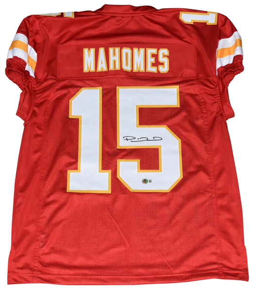 KANSAS CITY CHIEFS PATRICK MAHOMES AUTOGRAPHED #15 RED GAME CUT JERSEY BECKETT