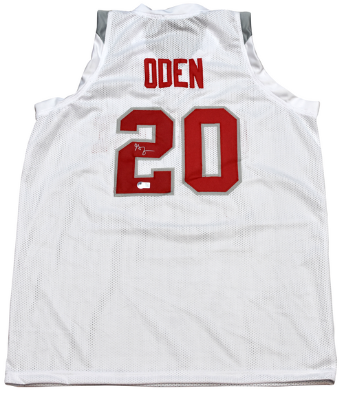 GREG ODEN SIGNED OHIO STATE BUCKEYES #20 WHITE BASKETBALL JERSEY BECKETT