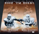 EARL CAMPBELL & RICKY WILLIAMS SIGNED TEXAS LONGHORNS 16x20 PHOTO JSA