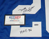 MEL RENFRO AUTOGRAPHED SIGNED DALLAS COWBOYS #20 BLUE JERSEY TRISTAR W/ HOF 96