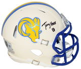 TORRY HOLT AUTOGRAPHED ST LOUIS RAMS RETRO SPEED MINI HELMET BECKETT