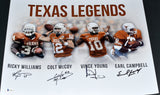 RICKY WILLIAMS EARL CAMPBELL VINCE YOUNG COLT McCOY SIGNED UT TEXAS 16x20 PHOTO