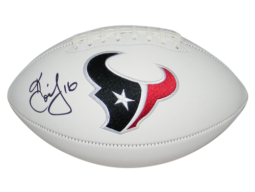 KEKE COUTEE AUTOGRAPHED HOUSTON TEXANS WHTE LOGO FOOTBALL JSA