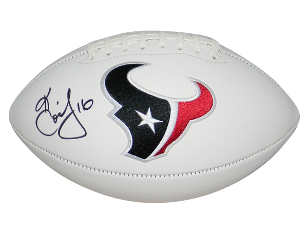KEKE COUTEE AUTOGRAPHED HOUSTON TEXANS WHTE LOGO FOOTBALL JSA